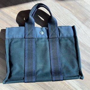 Hermes Vintage Toile Fourre Tout PM (Authentic)